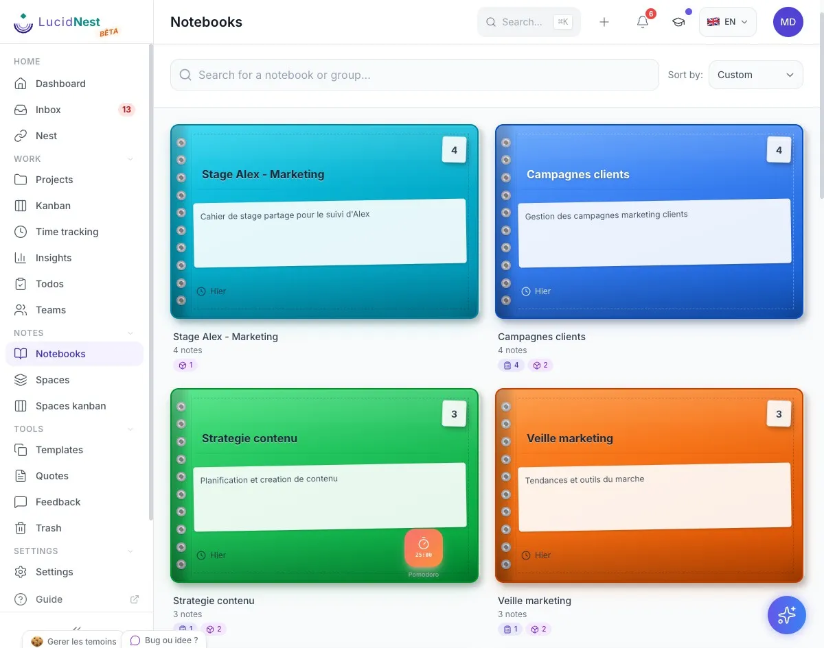 Note editor interface